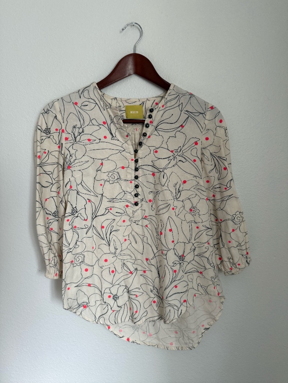 Maeve Anthropologie Abstract Floral Print Shirt